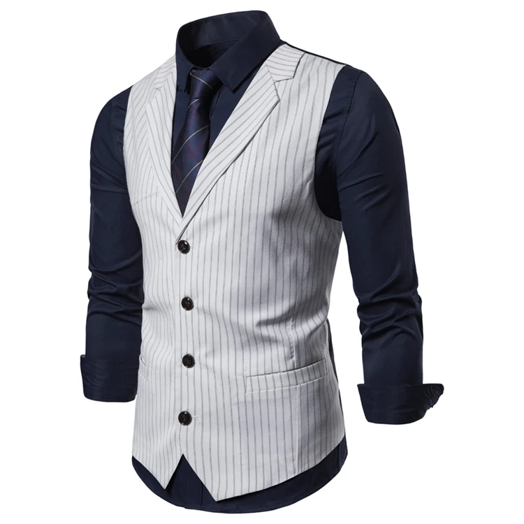 Ouma Для мужчин's костюм в полоску жилет Бизнес Slim Fit вечерние Для Мужчин's однобортный плюс-Размер затрудняетесь в выборе правильного размера? Жилет Для Мужчин's