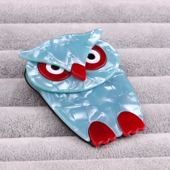 

FARLENA Acrylic Owl Brooches for Women Men Unsex Resin Cute Cartoon Suit Broche Pins Girl Gift