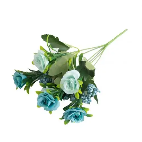 1 шт. романтические искусственные розы 6 головок искусственный цветок Свадебные украшения дома сада - Цвет: Синий
