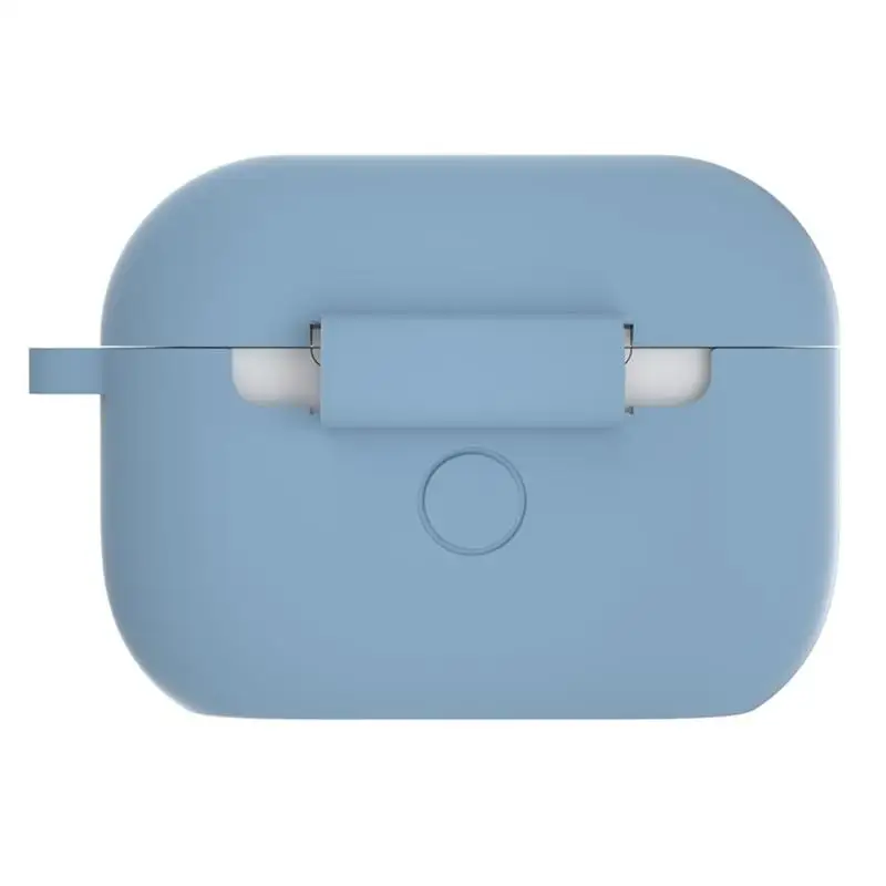 Силиконовый Bluetooth чехол для наушников Защитный чехол коробка с карабином предотвращает потерю и царапины идеально подходит для Apple Airpods Pro - Цвет: Light Blue