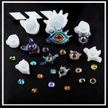 

2020 Demon Eyes Silicone Resin Jewelry Molds UV Resin Pendant Mold Jewelry Accessories Tools Halloween Stuff Decoration Making