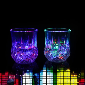 

LED Flashing Juice Light-up Cups Water Sensor Beer Whisky Flashing Glow Glass Mugs For Home Party Drink Cup Rave Accessories