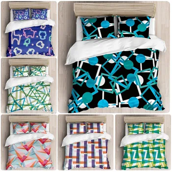 

Fashion 3d Bedding Sets Geometric Colored Paper Cranes Pattern Double Bedding Set Duvet Cover Pillowcases 3pcs Bed set SS-009