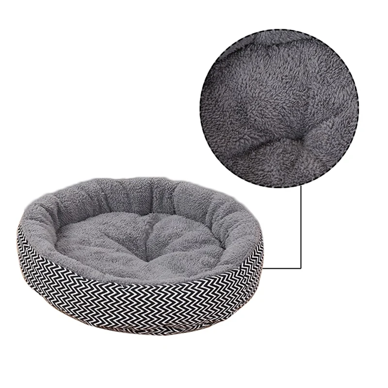 Warm Pet Cat Bed House Winter Round Bed Fodable Cat Sleeping Mat Pad Nest Kennel Pet Cushion Kitten