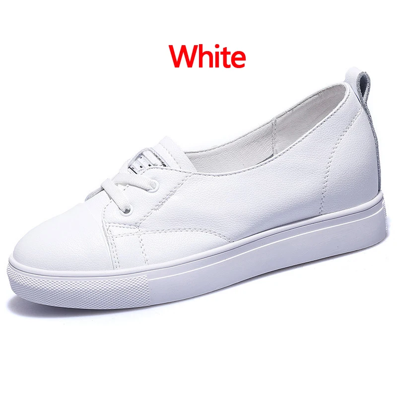

Shallow mouth inside heightening small white shoes spring 2020 new versatile leather casual shoes flat sole women's shoes LCCL01