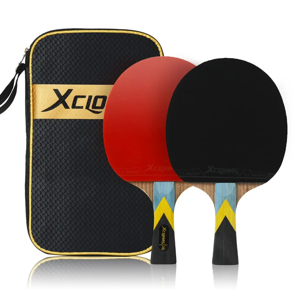 XC LOHAS Table Tennis Racket Set 6 Star Ping Pong Paddle  Professional Racket Ping Pong Racket with Carrying Case Premium Rubber (11)
