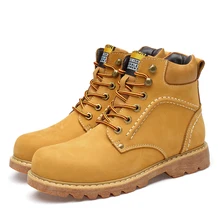 Мужские рабочие ботинки с высоким берцем ботинки-оксфорды на нескользящей подошве кожаные Молодежные Ботинки martin мужские ботинки