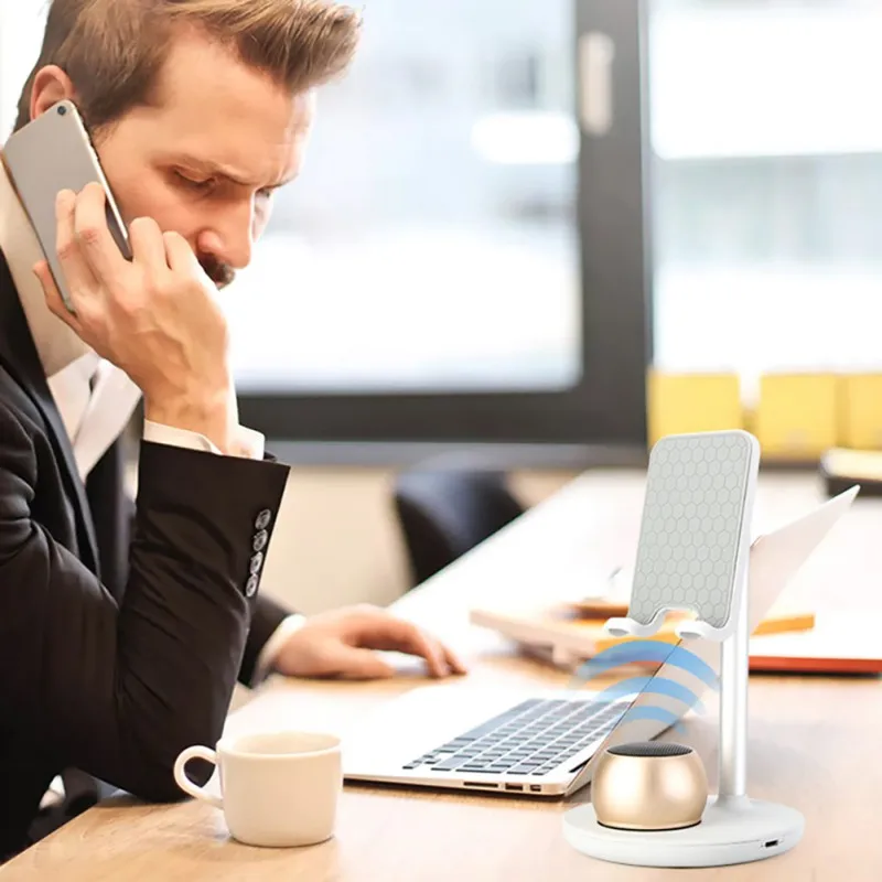 Bluetooth динамик Многофункциональный беспроводной стерео держатель для телефона** быстро