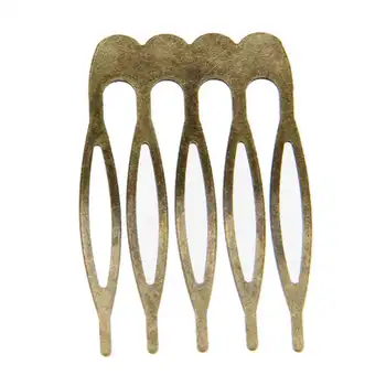 

30 Bronze Tone Metal Comb Shape Hair Clips 39x26mm