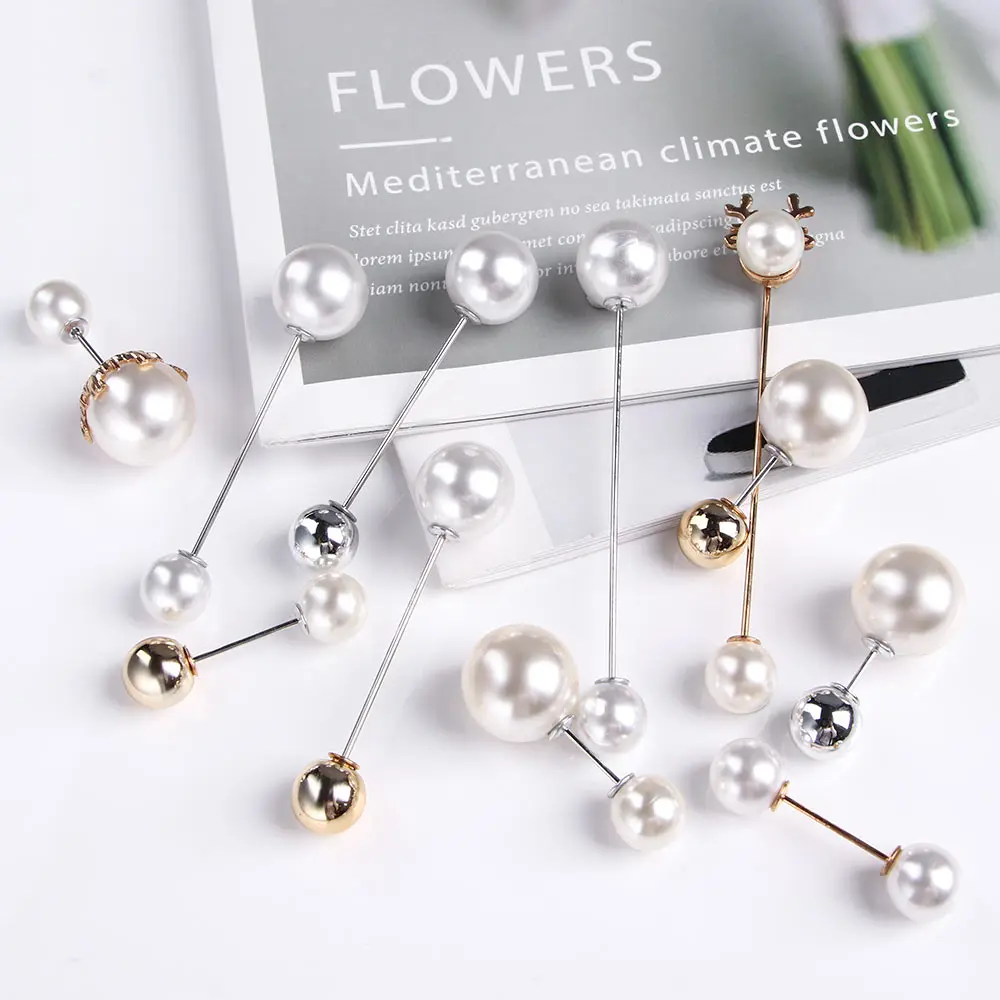 Сладкий Большой иглы Броши с искусственным жемчугом элегантный букет булавки