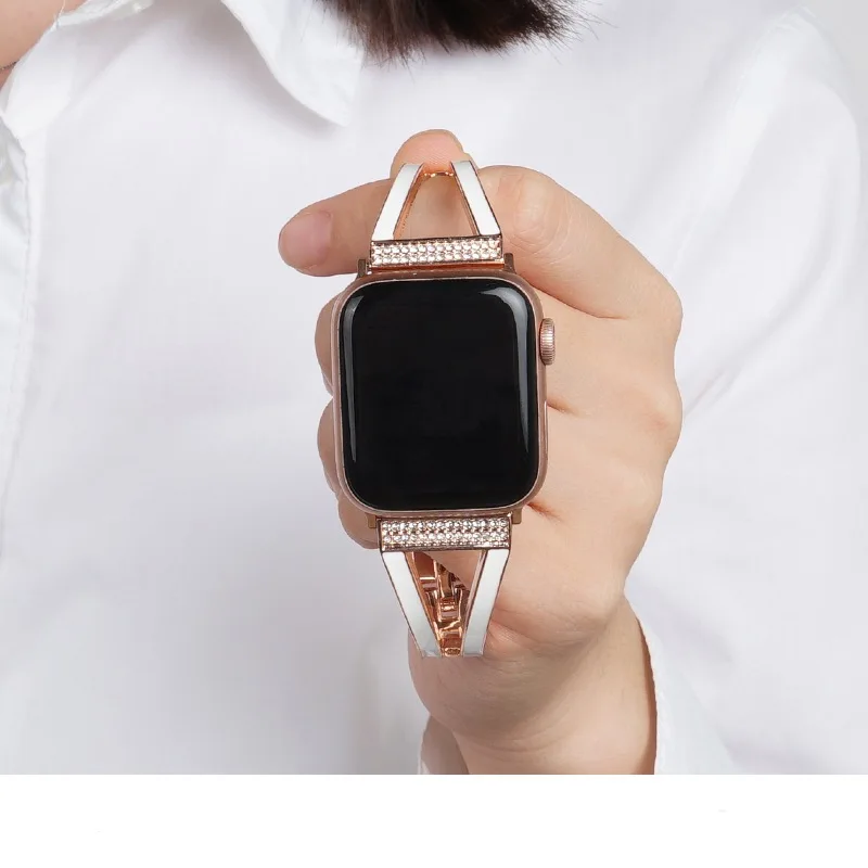 Metal strap for Apple Watch strap 7 6 5 4 SE 3 44mm 42mm 38mm 40mm for  Herringbone bracelet stainless steel strap Accessories
