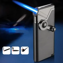 

Metal Gas Lighter Net Celebrity Creative Rocker Cigarette Lighter Windproof Straight Into The Blue Flame Cigar Butane Lighter