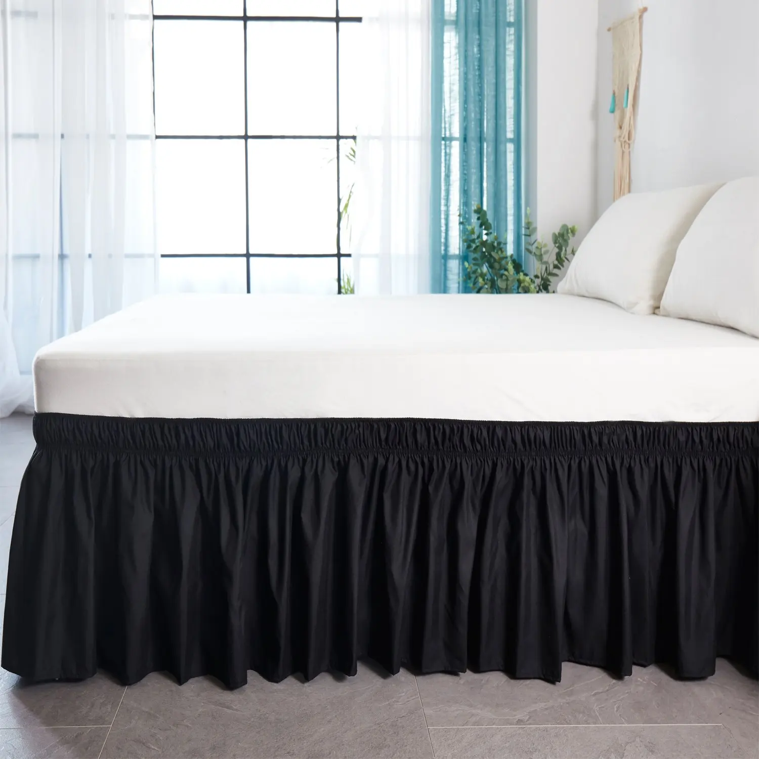 Большой отель кровать юбка обернуть вокруг эластичные кровати Рубашки без поверхности кровати Твин/Полный/королева/король размеры 38 см Высота домашний декор