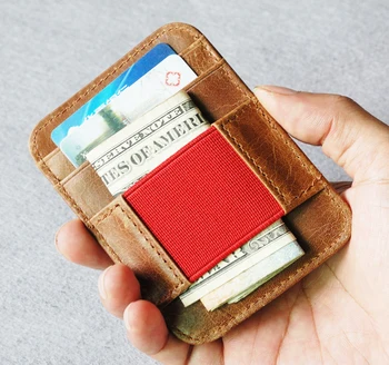 

2020 Trend Fashion Unisex Genuine Leather Business Credit Card Case Holder Design Slim Handy Wallet Front Packet Purse x-c090-l
