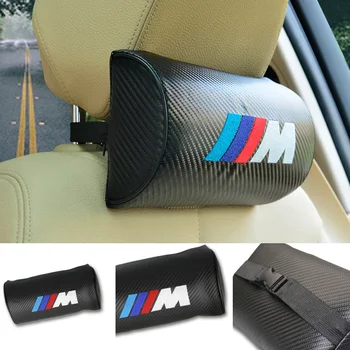 

1PCS Car Headrest Neck Safety Pillow pad For bmw M Sticker e46 e90 f20 e60 e39 f10 X1 X3 X4 X5 X6 X7 Car accessories Car styling