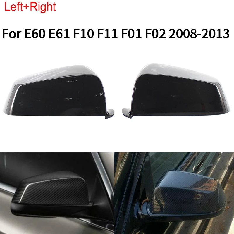 1 пара крышка зеркала заднего вида шапки для BMW E60 E61 F10 F11 F01 F02 5/6/7 серия 2008 2013 черный