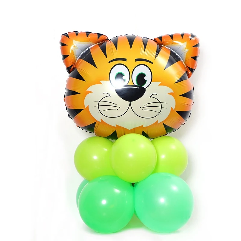 balloon 9pcs Для вечеринки в стиле сафари, тропический дождь, животные, Одноразовые столовые наборы, для вечеринки в честь Дня рождения, в джунглях, вечерние принадлежности для мальчиков, подарок на день рождения - Цвет: balloon 9pcs