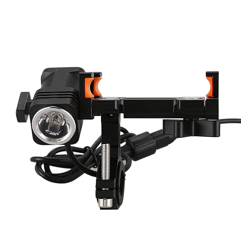 

Bicycle Mobile Phone Holder With Light Navigation Bracket Aluminum Alloy Bicycle Motorcycle Mtb Electric Car Riding Antivibratio