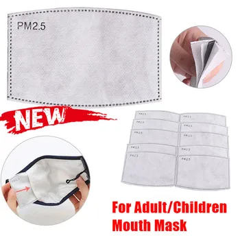 

2020 New 100Pcs/Lot 5 Layers PM2.5 Activated Carbon Filter Insert Protective Filter Media Insert for mouth Mask