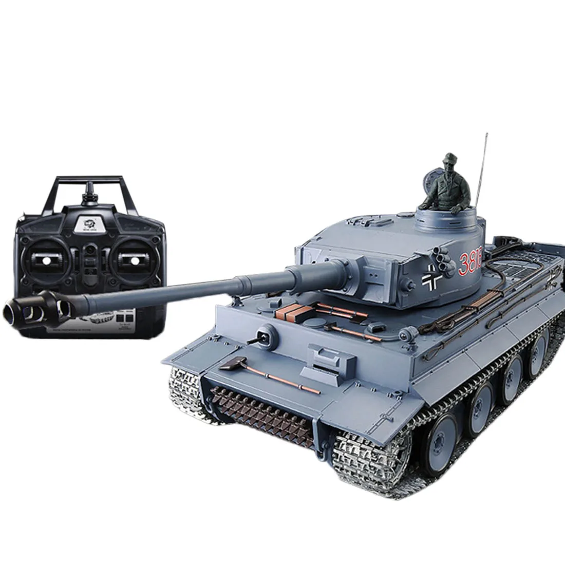 

1:16 German Tiger Heavy Tank 2.4G Remote Control Model Military Tank with Sound Smoke Shooting Effect - Metal Upgraded Edition