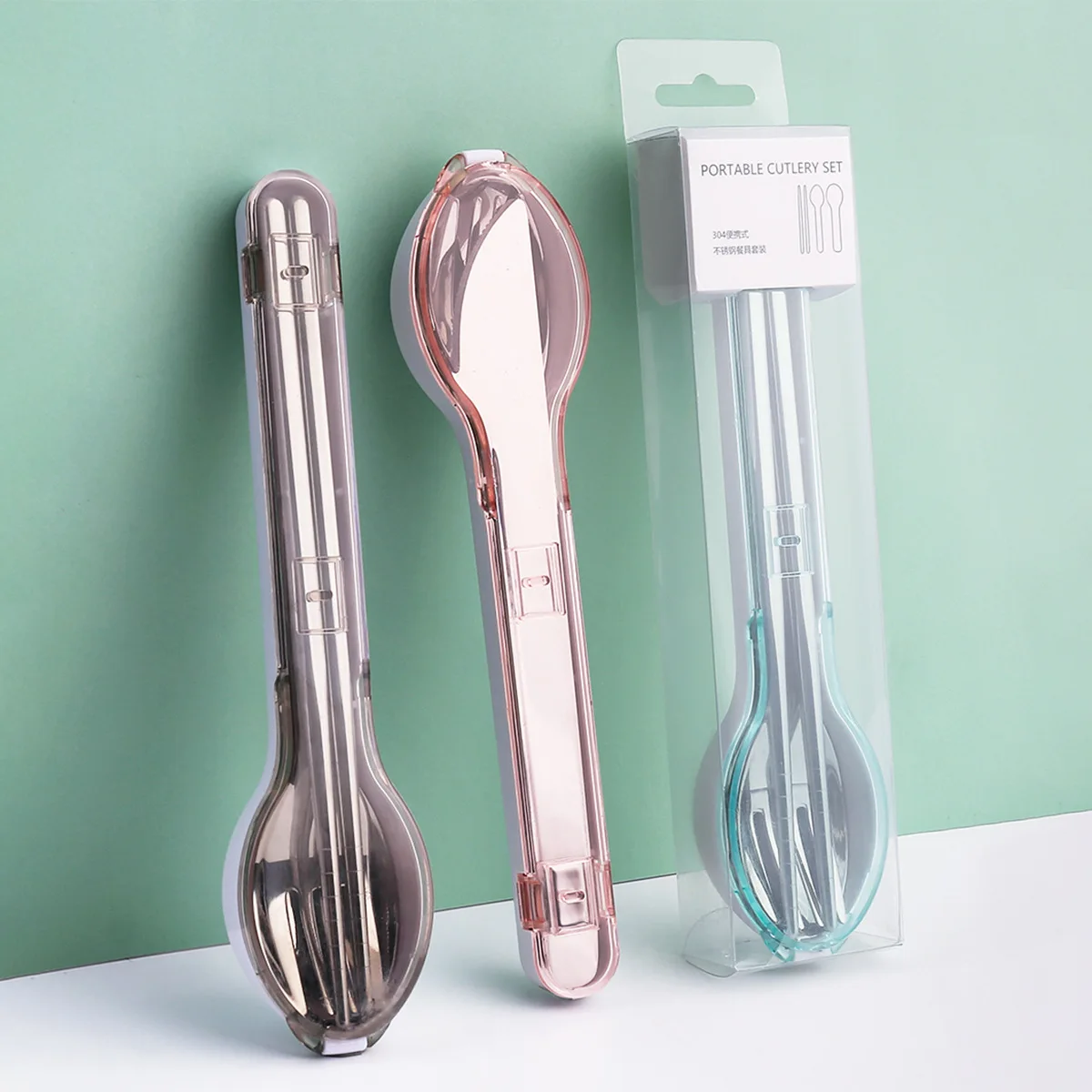 

Stainless Steel Cutlery Tableware Set with Box, Spoon, Fork, Knife, Dinnerware, Travel Use, Portable, Kids, Adult
