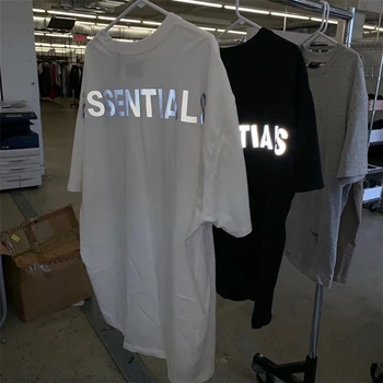 

Men T-shirt FOG Essentials Reflective Letter T Shirt Woman Loose Streetwear Tees Casual Harajuku Hip Hop Oversize Top Tshirts