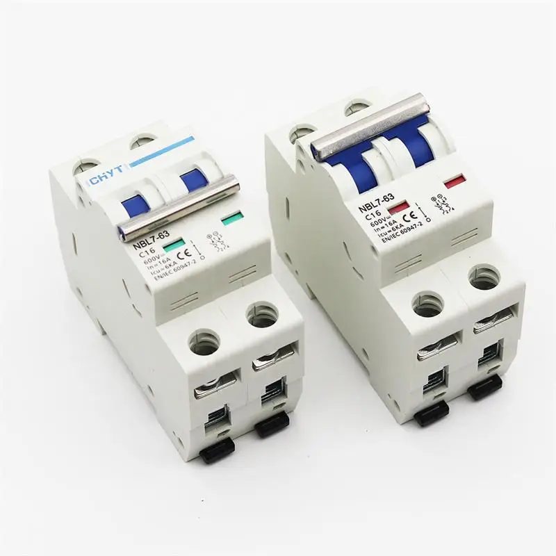 ICHYTI 2P DC 1000V 600V Solar Mini Circuit Breaker 6A 10A 16A 20A 25A 32A 40A 50A 63A DC MCB for PV System