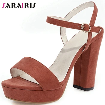 

SARAIRIS Elegant Female Platform High Heel Ankle Strap Sandals Consise Office Dress Sandals Women Summer Shoes Woman
