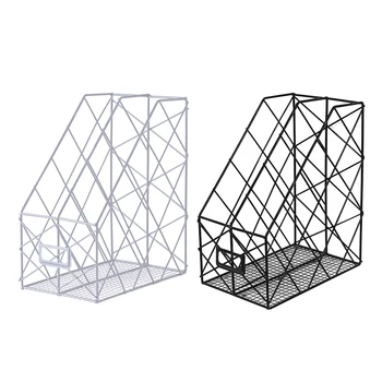 

Hot Sale Mesh Book Shelf 2 Grid Book Metal Bookends Book Shelves Desk Organizer Office Shelves School Stationery For Kids