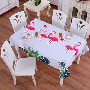 

Waterproof Table Cover Oilproof Table Cloth Party Tablecloth Delicate Table Cloth for Home Hotel Kitchen Resturant (Flamingo 90x