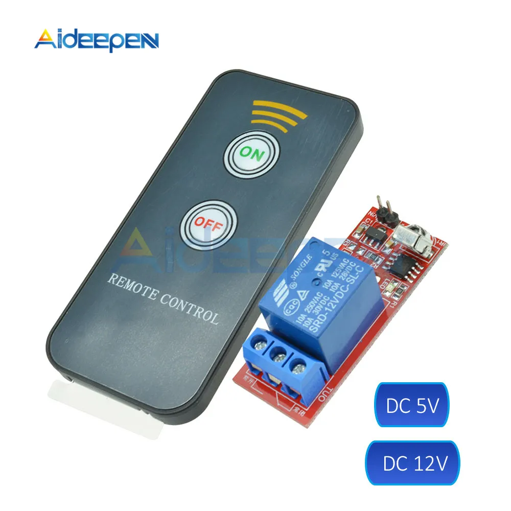 

1 Channel CH DC 5V 12V Relay Module Infrared IR Remote Switch Control Relay Driving Board Controller for Electronic DIY