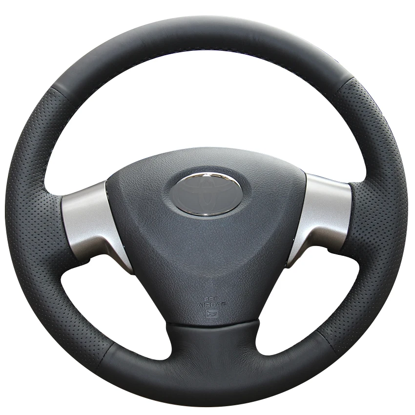Black Synthetic Leather Car Steering Wheel Cover for Toyota Corolla