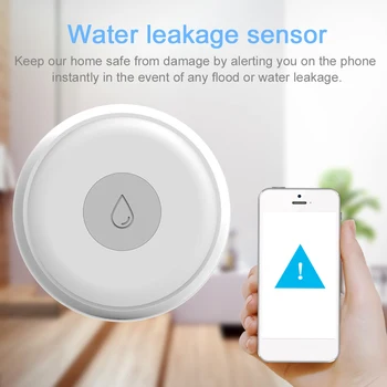 

Wireless Water Leakage Sensor Accessories Home Monitoring Flood Detector APP Alarm WIFI Waterproof Security Overflow Protection