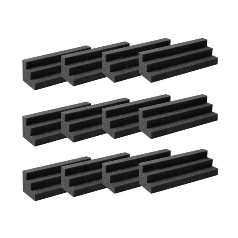 Dropship-12 Pcs Acoustic Foam Board Sound Insulation Studio Pad Bass Trap Corner Wall or Home Theater | Спорт и развлечения