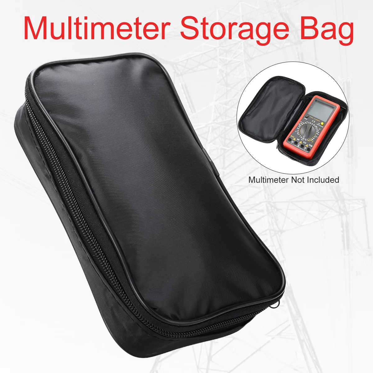 Medium Multimeter Carry Case Nylon Bag Zipper Pouch for EM201 EM202 