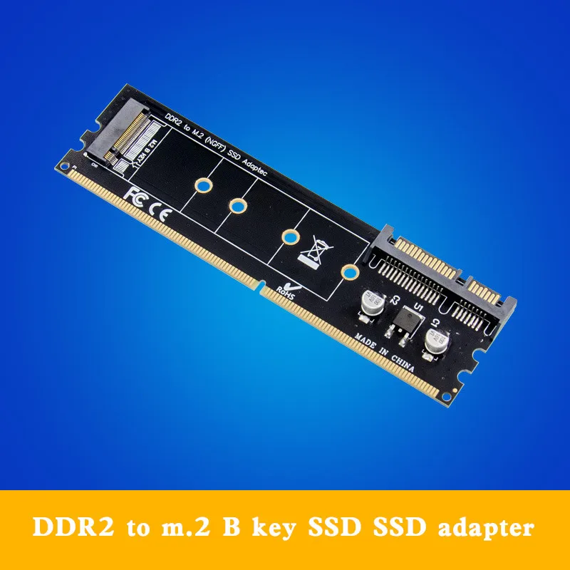 

DDR2 Memory slot m.2 SSD to SATA expansion board DDR2 to m.2 ngff SSD adapter