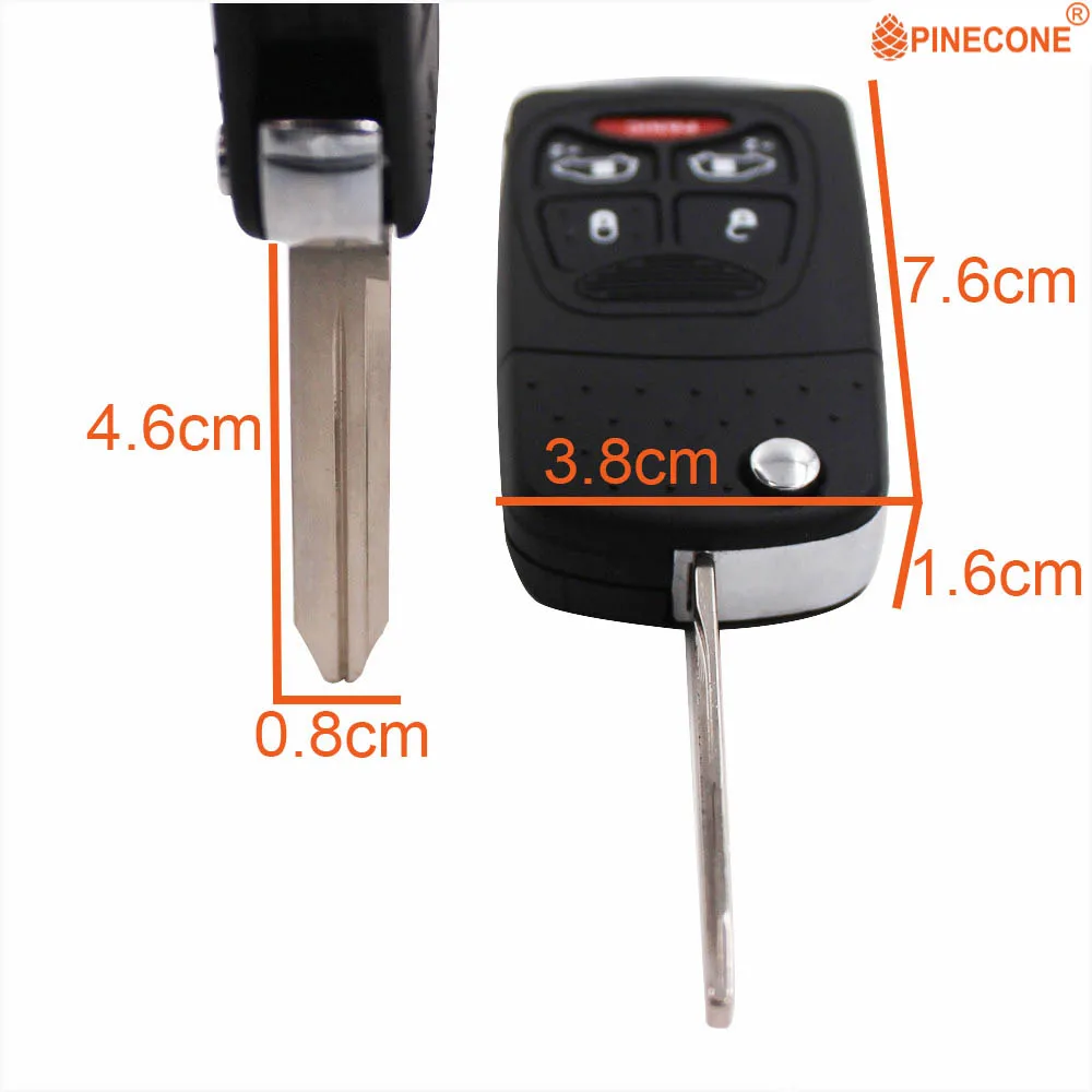 PINECONE для Chrysler Dodge Jeep OHT692713AA дистанционный ключ автомобильный Стайлинг модифицированный 4+ 1 кнопки Автомобильный Брелок чехол