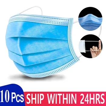 

10pcs Anti-Dust Dustproof Disposable Earloop Face Mouth Masks Facial Protective Cover Masks