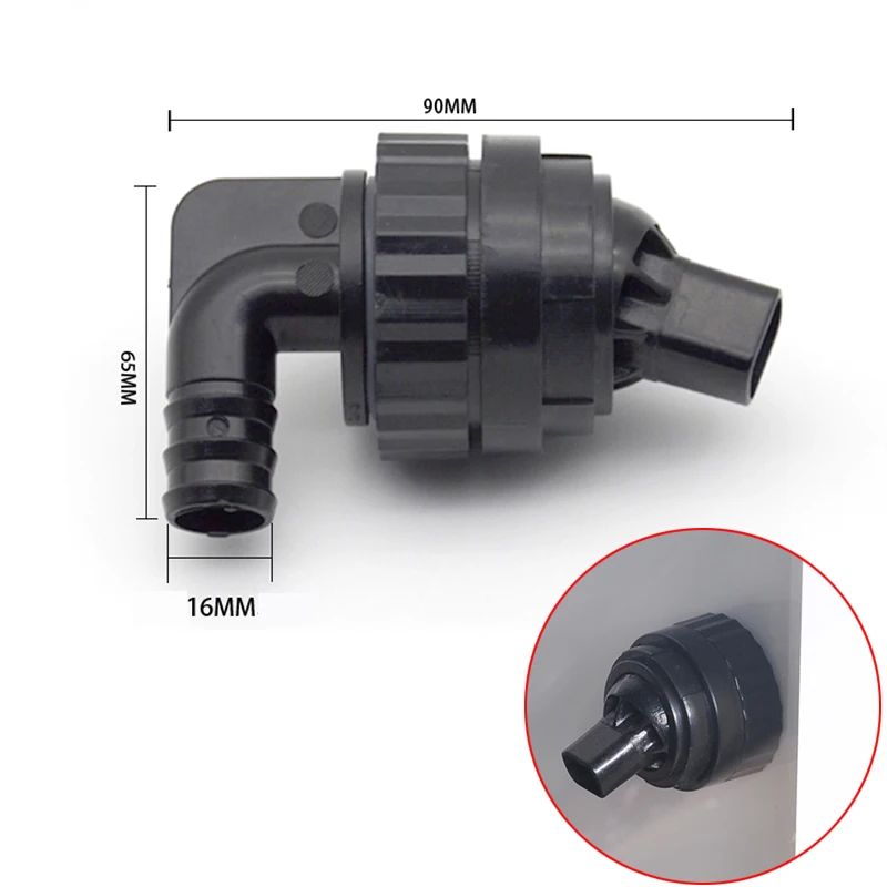 Marine Aquarium Wave Making Outlet Flat Duck Nozzle Plastic Bulkhead Connector Fish Tank Overflow Bulkhead Joint 360 Degree aquarium accessories aquarium tubing connectors