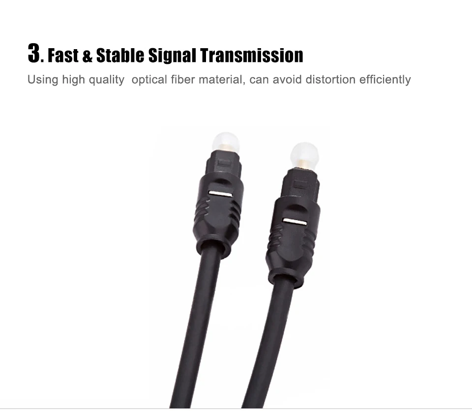 1m OD2.2 mm Digital Optical Audio Cable Toslink Gold Plated SPDIF Coaxial for Blu-ray CD DVD Xbox 360 PS3 AV TV Square Interface (8)