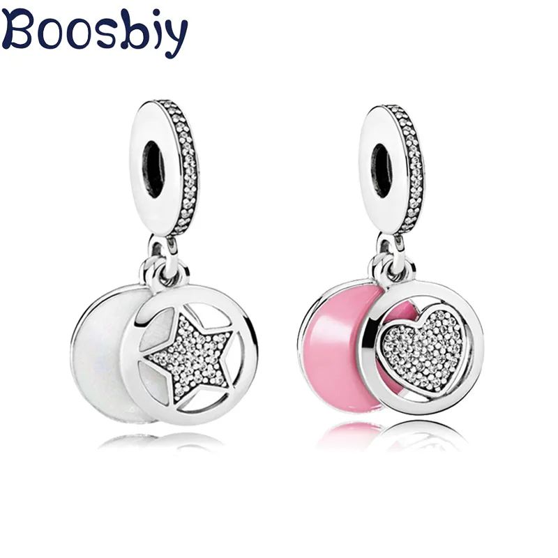

Boosbiy 2pc DIY Romantic Round & Star Pendant Fashoin Charms Fit Pandora Women Bracelets Necklaces Jewelry Making