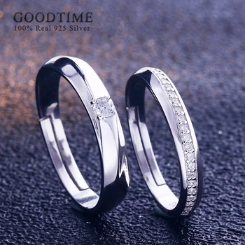 

Women Wedding Ring Pure 925 Sterling Silver Rings Zircon Rhinestone Anniversary Rings Jewelry Accessories For Lover Couple