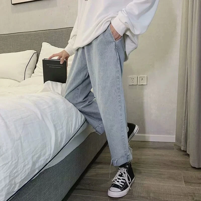 Grosir Celana Jeans Lebar Remaja Hip Hop Kasual Fashion 2020 Celana Panjang Harem Trendi Ayah Lurus Remaja Longgar Pria Jeans Aliexpress