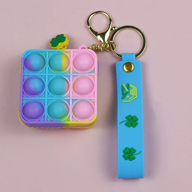 New Popit Mini Money Wallet Fingertip Toys Push Bubble Popite Pendant Bag Hot Sale Adult Decompression Toys Children Anti-Stress new E