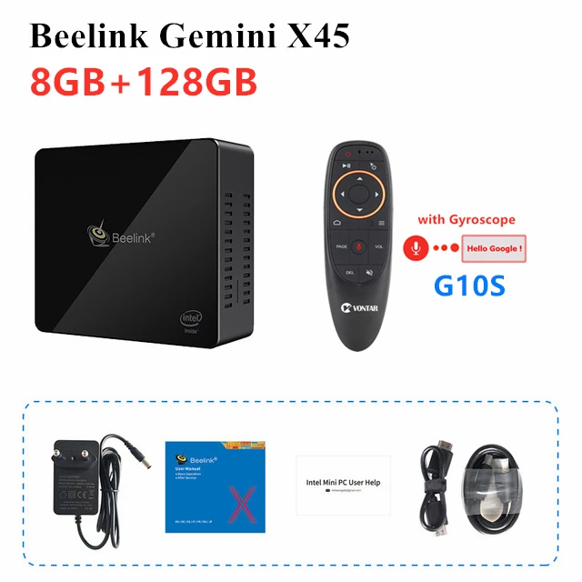 Beelink Gemini X45 Mini PC 8GB 256GB GEMINI LAKE J4105 Quad Core 2.4G 5.8G Dual WiFi 4K HD BT4.0 1000Mpbs Support Win10& Linux - Цвет: 8G 128G G10S