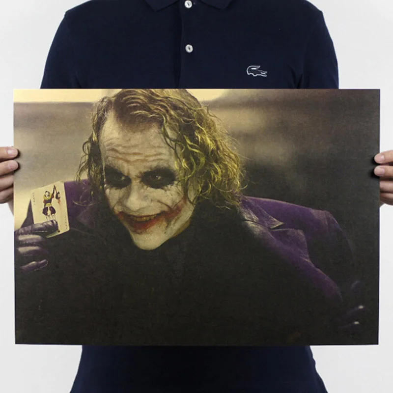 

The Dark Knight Rises Heath Ledger Movie Joker Home Decor Dark Knight Classic Movie Kraft Poster Wall Art Pictures