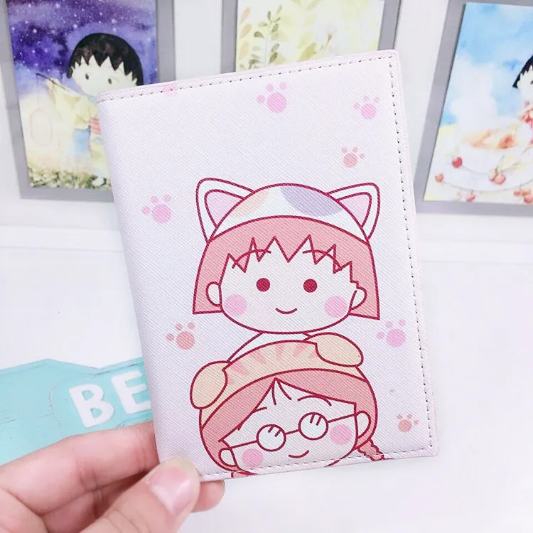 1 шт. Kawaii Sakura Maruko, Обложка для паспорта, водонепроницаемая обложка для паспорта, Дорожный Чехол, Обложка для паспорта, принадлежности для паспорта