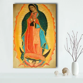 

Canvas Poster Silk Fabric OUR LADY OF GUADALUPE POSTER Virgin Mary Catholic Icon Poster Printed Home Decor#190114s04