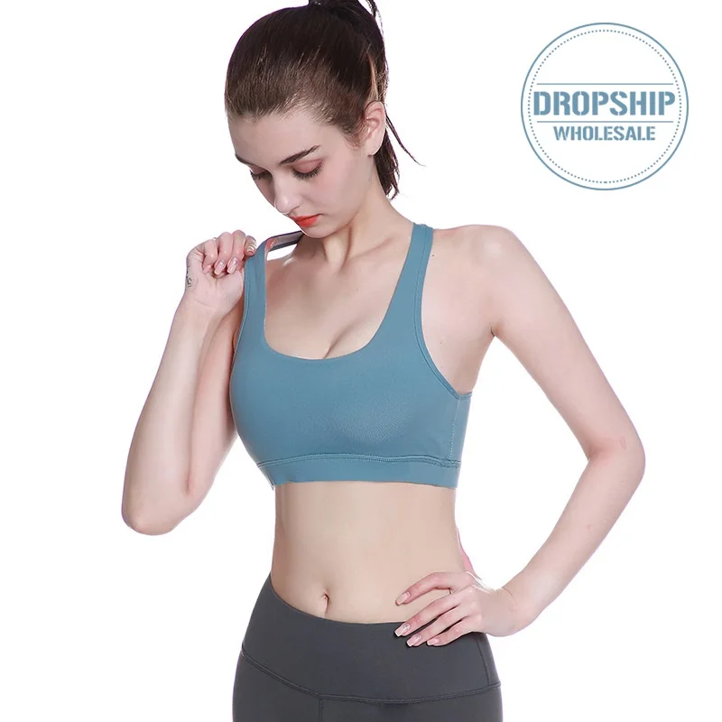 

Wire Free Sports Bra for Women Solid Yoga Tank Crop Top Fitness Push up Gym Shockproof Shirt Girls Running Dancing Fast Dry Vest