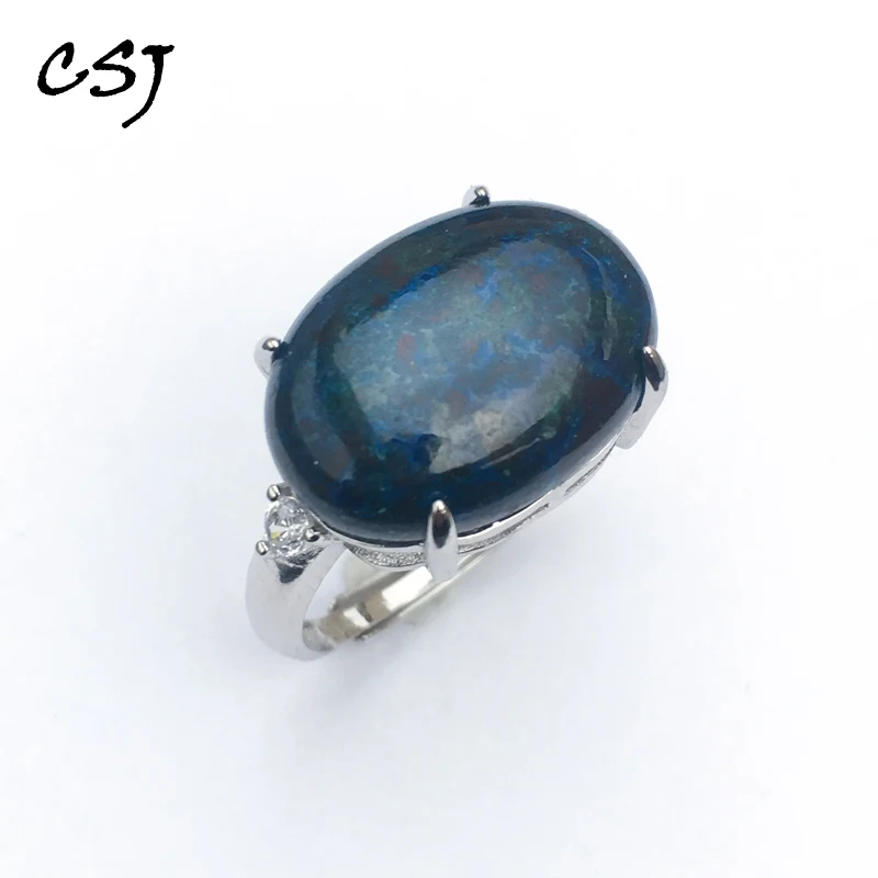 CSJ, натуральные, bluestone, регулируемые кольца, красное серебро 925 пробы, овальная огранка, 13*18 мм, хорошее ювелирное изделие, для женщин, лучший подарок для помолвки